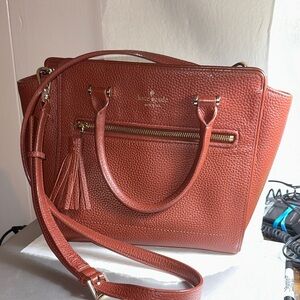 Kate Spade Burgundy Chester Allyn Leather Satchel Bag.